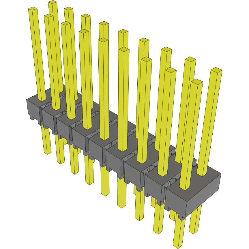 Samtec-MTSW-109-09-G-D-425 Cabezales del conector y receptáculos PCB Conn Unshrouded Header HDR 18 POS 2.54mm Solder ST Top Entry Thru-Hole Bulk