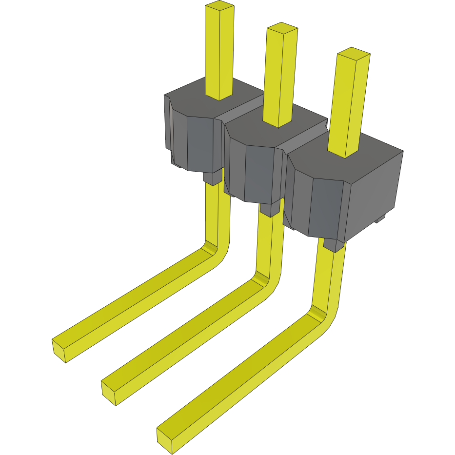 Samtec-MTSW-103-22-T-S-120-RE Embases de raccordement et réceptacles PCB Conn Unshrouded Header HDR 3 POS 2.54mm Solder RA Side Entry Thru-Hole Bulk