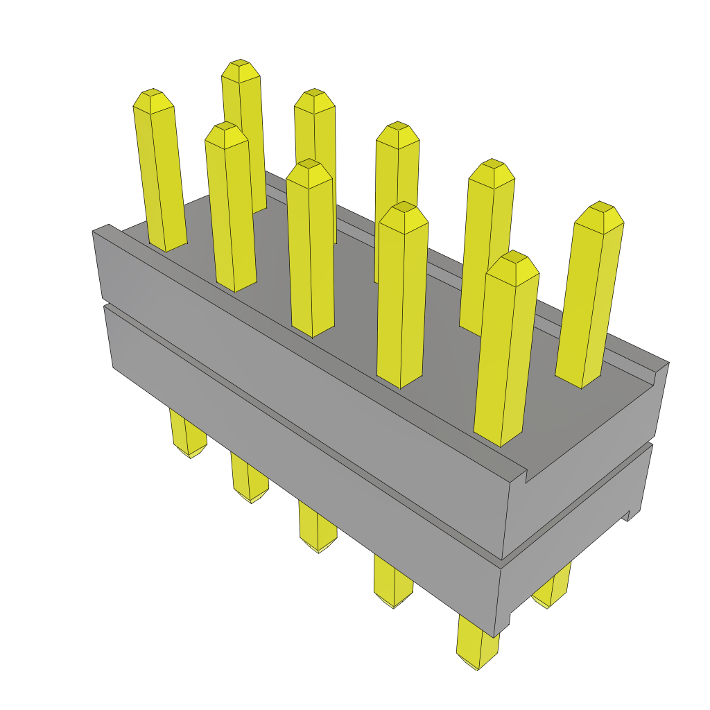 Samtec-TW-05-01-L-D-125-090 Connector Headers and PCB Receptacles Conn Board Stacker HDR 10 POS 2mm Solder ST Top Entry Thru-Hole Bulk