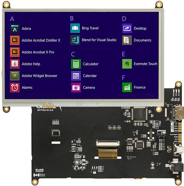 Matrix Orbital-HTT70ATPRBLMB0H5CHV5 Modules TFT 7in TFT WVGA 800x480Pixels HDMI 520cd/m2 0°C to 70°C