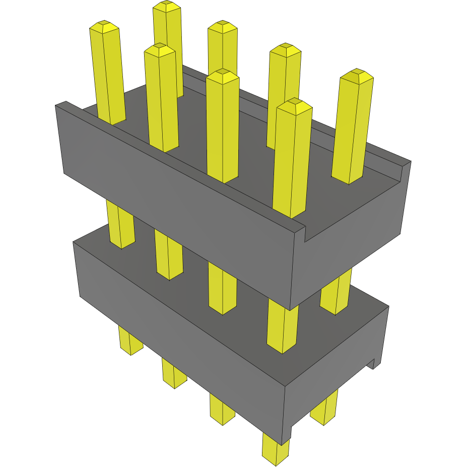 Samtec-DW-04-08-T-D-312 Steckverbinderleisten und Leiterplattenbuchsen Conn Board Stacker HDR 8 POS 2.54mm Solder ST Top Entry Thru-Hole Bulk