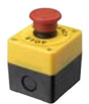 Omron-A22E-M-11B Notstopp-Schalter Switch Emergency Stop N.O./N.C. SPST/SPST Mushroom Button 10A 440VAC 380VDC Screw Panel Mount