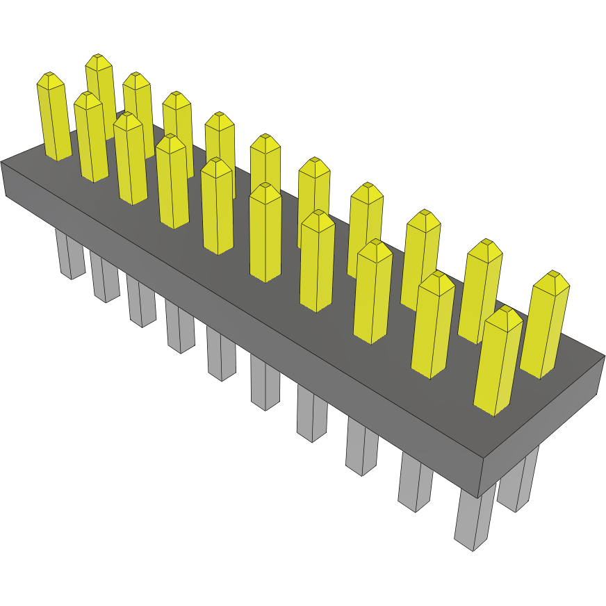 Samtec-FTS-110-02-F-D Cabezales del conector y receptáculos PCB Conn Unshrouded Header HDR 20 POS 1.27mm Solder ST Top Entry Thru-Hole Tube
