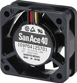 SANYO DENKI-109P0412M701 Blowers and Fans DC Fan Axial Ball Bearing 12V 10.2V to 13.8V 5.3CFM 24dB 40 X 40 X 15mm Sensor