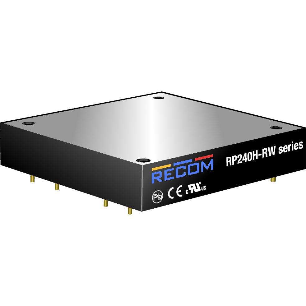 RECOM Power-RP240H-2405SRW/P Convertisseur CC en CC et module de régulateur de commutation Module DC-DC 24VIN 1-OUT 5V 36A 180W 9-Pin Half-Brick Tray