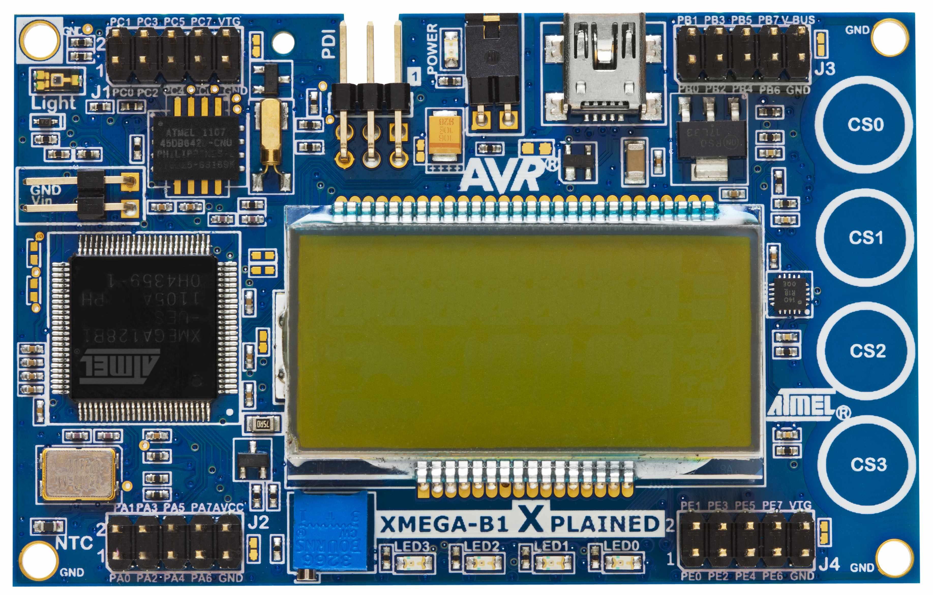 Microchip Technology-ATXMEGAB1-XPLD Embedded System Development Boards and Kits ATXMEGA128B1 Microcontroller Evaluation Kit 64MB Data Flash