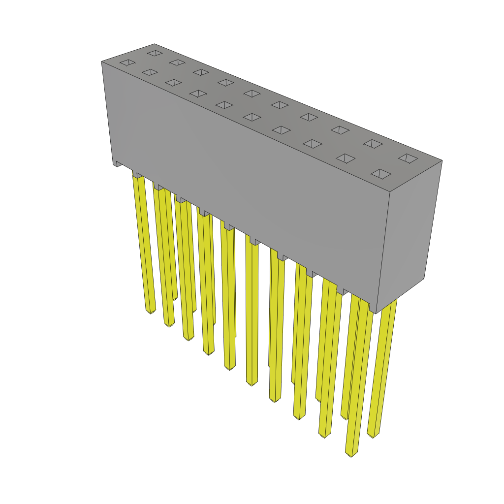 Samtec-SSQ-110-04-H-D Connector Headers and PCB Receptacles Conn Socket Strip SKT 20 POS 2.54mm Solder ST Top Entry Thru-Hole Bulk