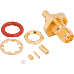 Conn SMA 0Hz to 6GHz 50Ohm Crimp ST Panel Mount RCP Gold