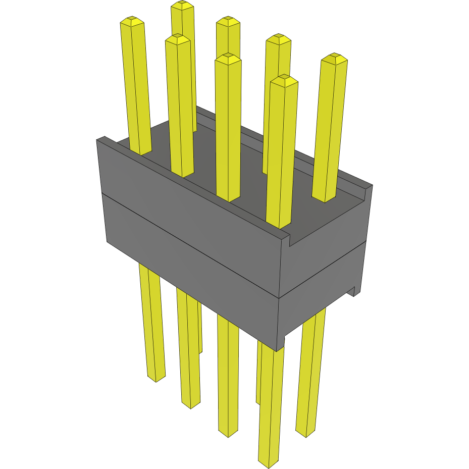 Samtec-EW-04-09-G-D-200 Steckverbinderleisten und Leiterplattenbuchsen Conn Board Stacker HDR 8 POS 2.54mm Solder ST Top Entry Thru-Hole Bulk