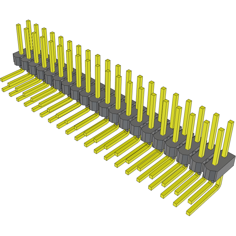 Samtec-MTSW-120-22-S-D-265-RA Steckverbinderleisten und Leiterplattenbuchsen Conn Unshrouded Header HDR 40 POS 2.54mm Solder RA Side Entry Thru-Hole Bulk