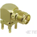 TE Connectivity-CONREVSMA002-G RF-Steckverbinder Conn SMA 12.4GHz 50Ohm Solder RA Thru-Hole RCP Gold Bulk