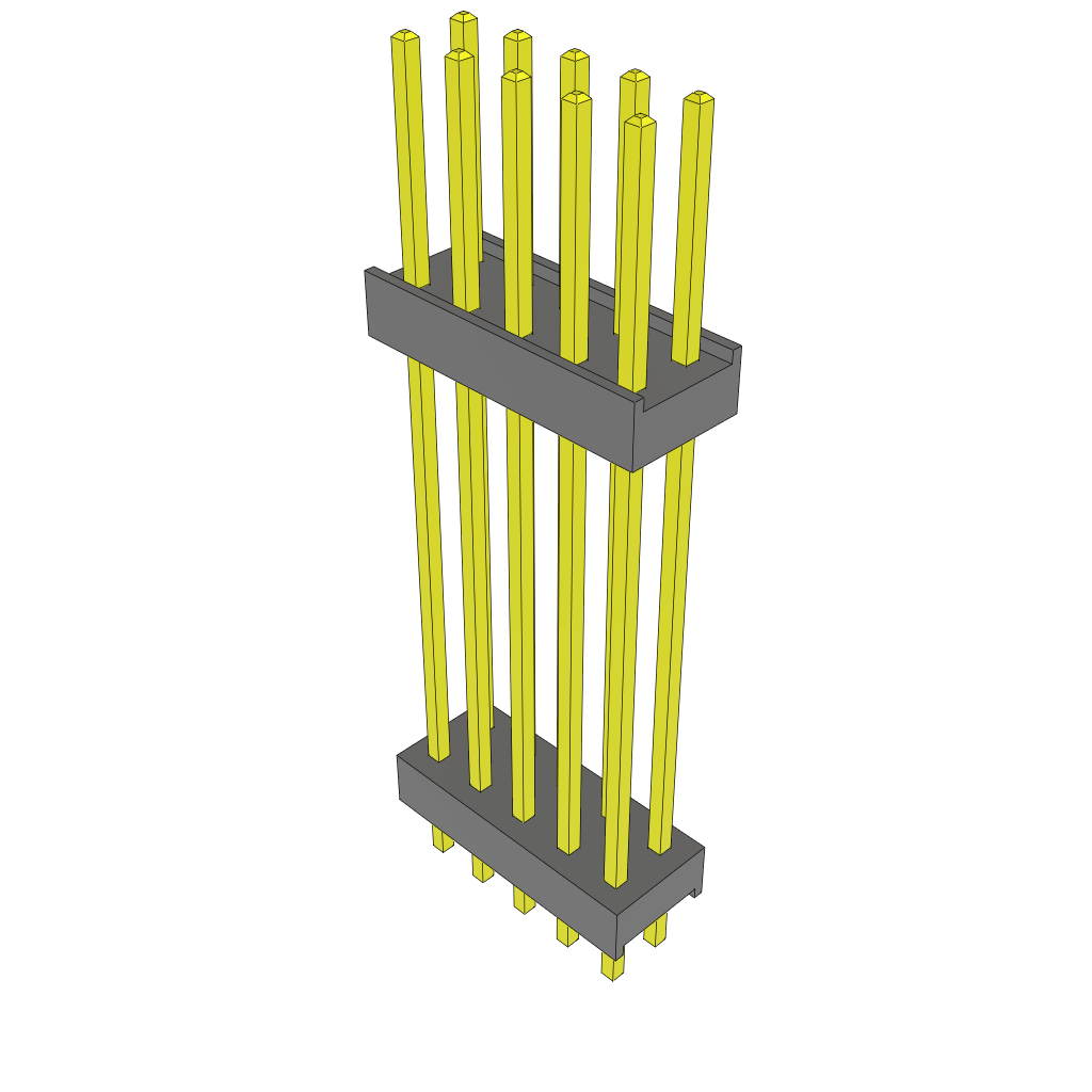 Samtec-ZW-05-14-G-D-985-115 Connector Headers and PCB Receptacles Conn Board Stacker HDR 10 POS 2.54mm Solder ST Top Entry Thru-Hole Bulk
