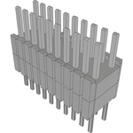 Conn Board Stacker HDR 20 POS 1.27mm Solder ST Thru-Hole Tube