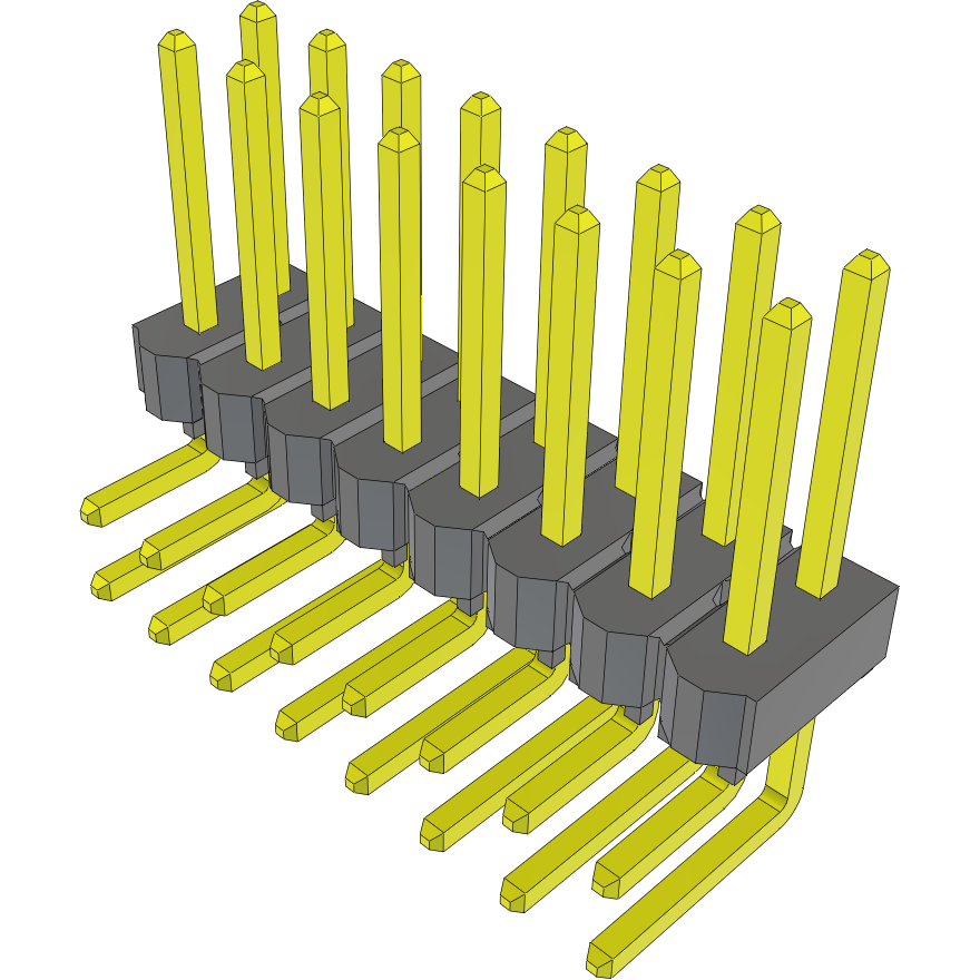 Samtec-TSW-108-25-F-D-RA Steckverbinderleisten und Leiterplattenbuchsen Conn Unshrouded Header HDR 16 POS 2.54mm Solder RA Side Entry Thru-Hole Bulk