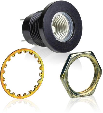 Visual Communications-5139-038 Lighting Accessories Panel Mount Indicator Round 0.484" 30V Tab T-1 3/4 Holder WT