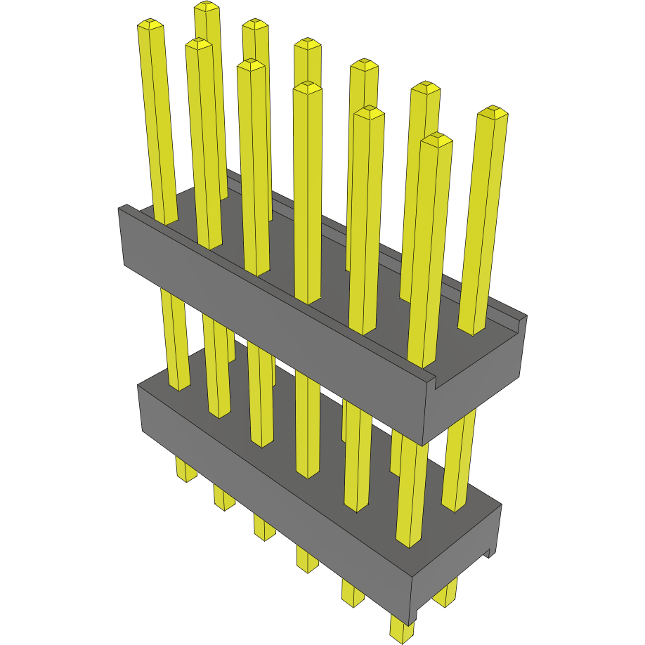 Samtec-DW-06-10-G-D-433 Piastre connettori e prese PCB Conn Board Stacker HDR 12 POS 2.54mm Solder ST Top Entry Thru-Hole Bulk