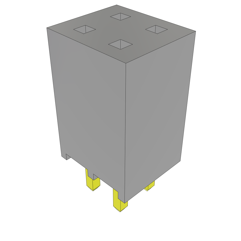 Samtec-SSQ-102-01-SM-D Piastre connettori e prese PCB Conn Socket Strip SKT 4 POS 2.54mm Solder ST Top Entry Thru-Hole Bulk