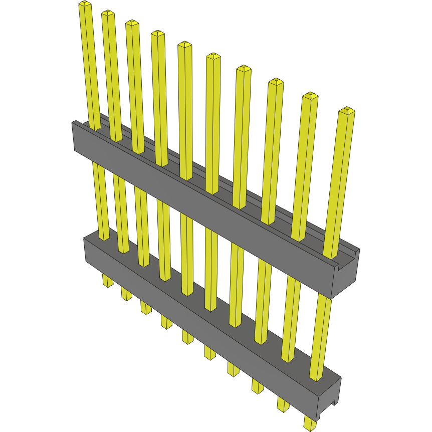 Samtec-DW-10-12-T-S-540 Connector Headers and PCB Receptacles Conn Board Stacker HDR 10 POS 2.54mm Solder ST Top Entry Thru-Hole Bulk