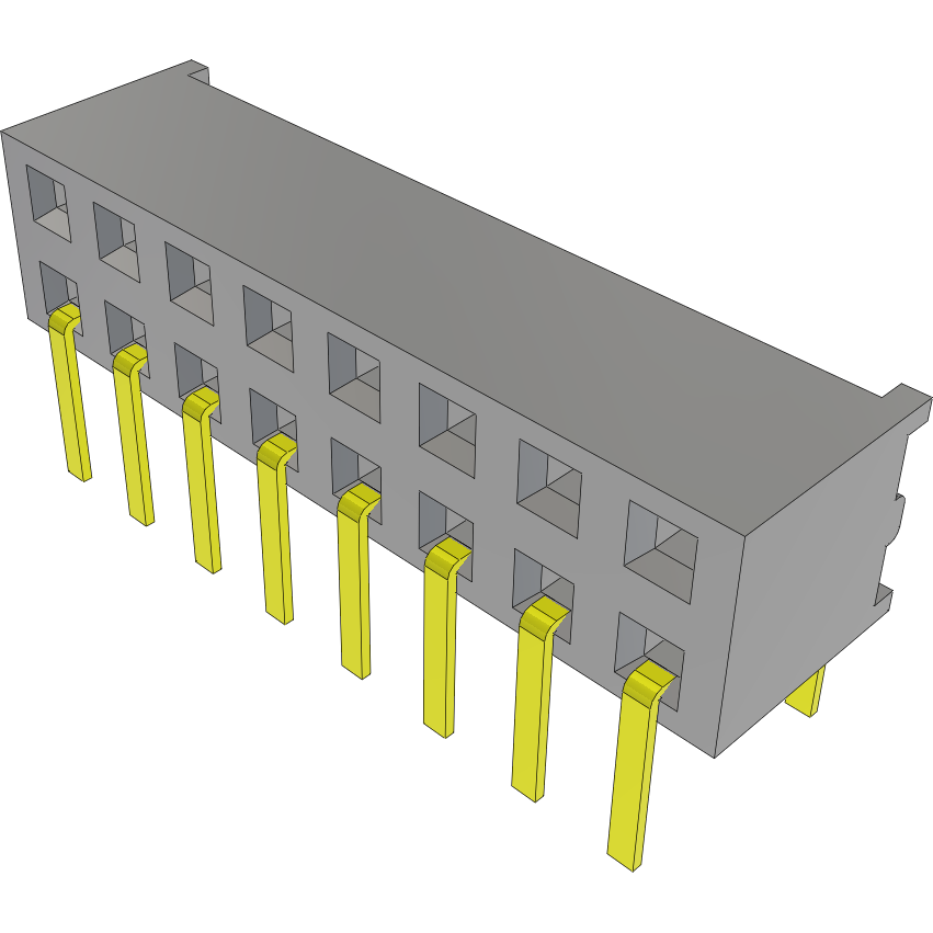 Samtec-MMS-108-01-F-DH Connector Headers and PCB Receptacles Conn Socket Strip SKT 16 POS 2mm Solder RA Side Entry Thru-Hole Tube