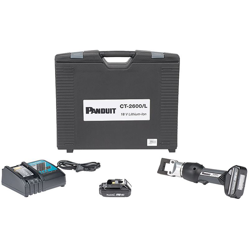 Panduit-CT-2600/LBT Crimpers Battery Powered Crimping Tool Quickly Terminates Bare, Vinyl Insulated, And Kynar Insulated Large Wire Terminals