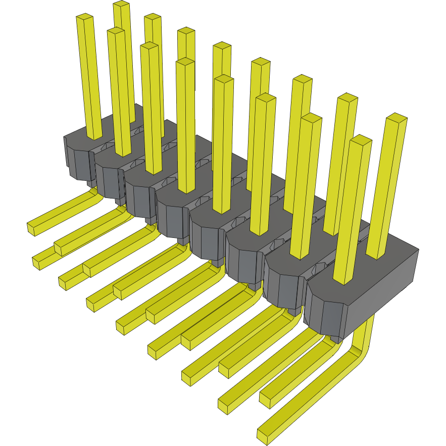 Samtec-HMTSW-108-22-LM-D-290-RA Piastre connettori e prese PCB Conn Unshrouded Header HDR 16 POS 2.54mm Solder RA Side Entry Thru-Hole Bulk