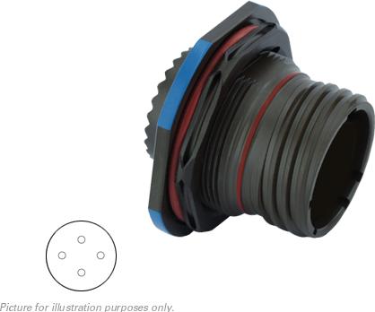 SOURIAU-8D713Z04AA Connector Circular Conn Circular PIN 4 POS Crimp ST Jam Nut 4 Terminal 1 Port