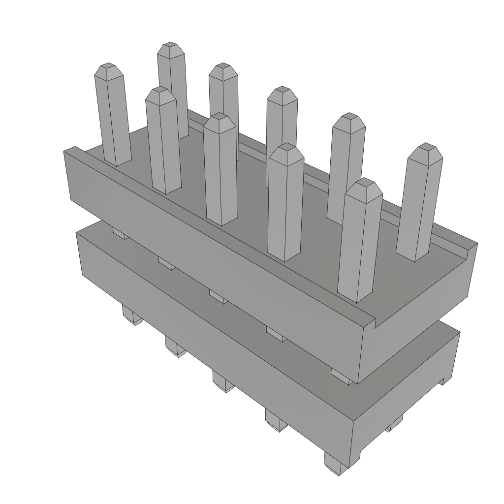 Samtec-TW-05-01-T-D-160-070 连接器插头及 PCB 插座 Conn Board Stacker HDR 10 POS 2mm Solder ST Top Entry Thru-Hole Bulk