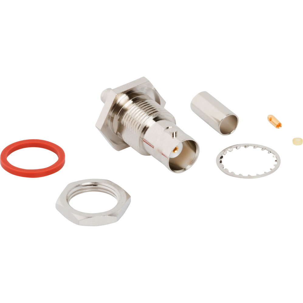 Amphenol RF-031-6927 Connector RF Conn BNC 0Hz to 11GHz 50Ohm Crimp ST Panel Mount RCP Gold Bag