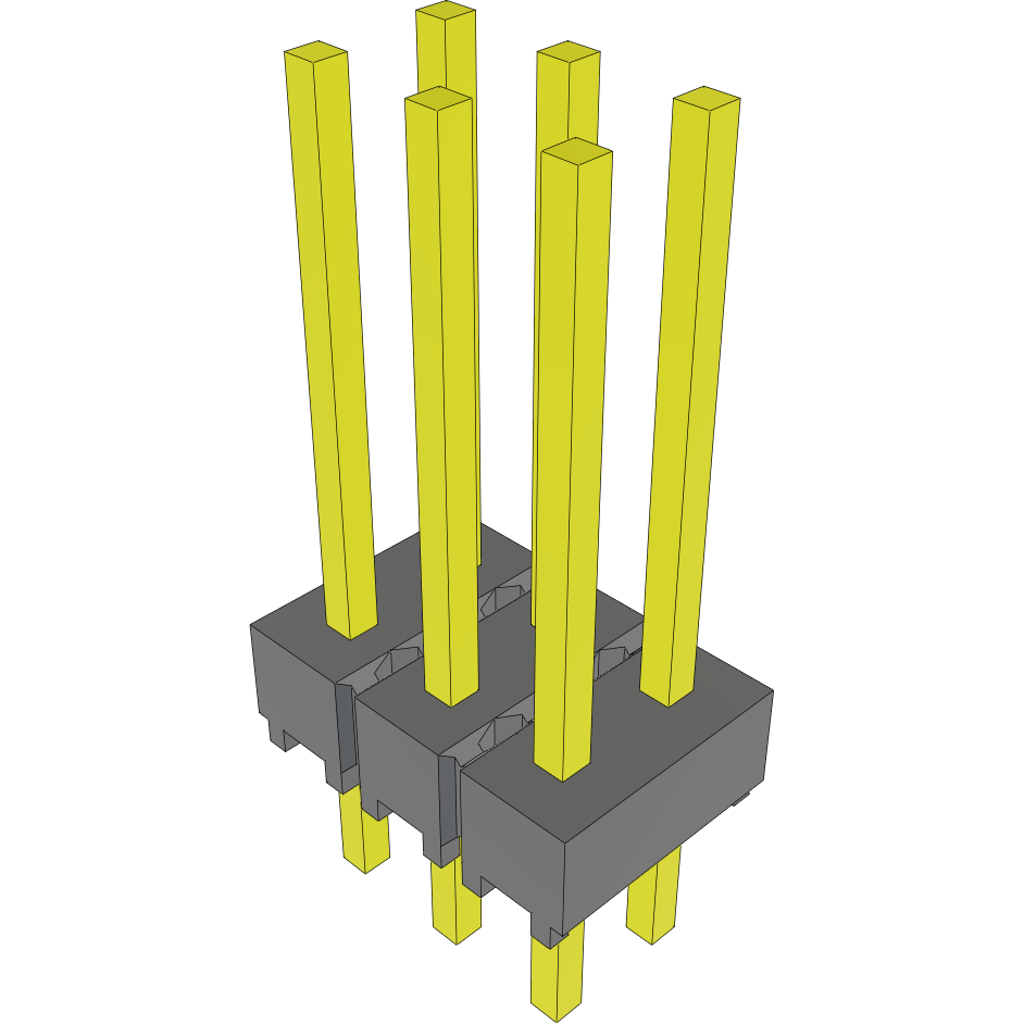 Samtec-MTSW-103-22-T-D-405 Connector Headers and PCB Receptacles Conn Unshrouded Header HDR 6 POS 2.54mm Solder ST Top Entry Thru-Hole Bulk