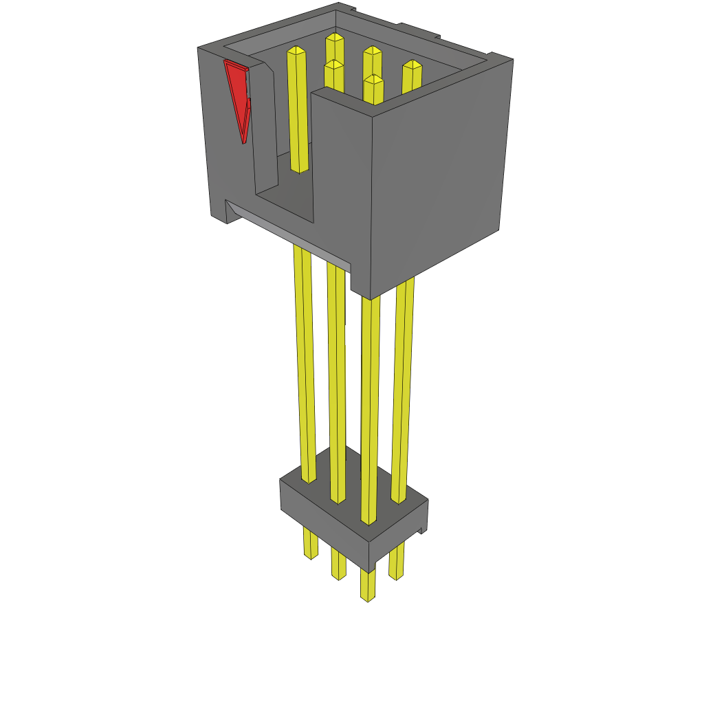 Samtec-ZSS-103-08-T-D-1165 Steckverbinderleisten und Leiterplattenbuchsen Conn Elevated Shrouded Header HDR 6 POS 2.54mm Solder ST Top Entry Thru-Hole Bulk