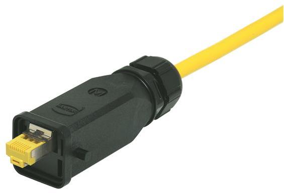 HARTING-09451251560 电话及电信连接器 Conn RJ-45 PL 8 POS IDT ST Cable Mount 8 Terminal 1 Port Han® Cat 6