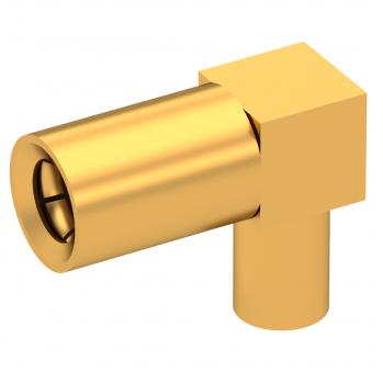 Radiall-7405-1521-003 RF-Steckverbinder Conn SSMB 0Hz to 12.4GHz 50Ohm Crimp RA Cable Mount PL Gold