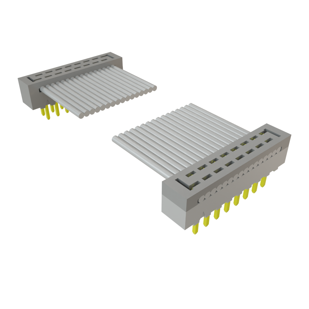 Samtec-TCMD-08-D-09.00-01 Montaje de cables de cinta/plano Cable Assembly 0.228m 28AWG 1mm 16 to 16 POS IDC Connector to IDC Connector M-M TIGER EYE™ Clamshell