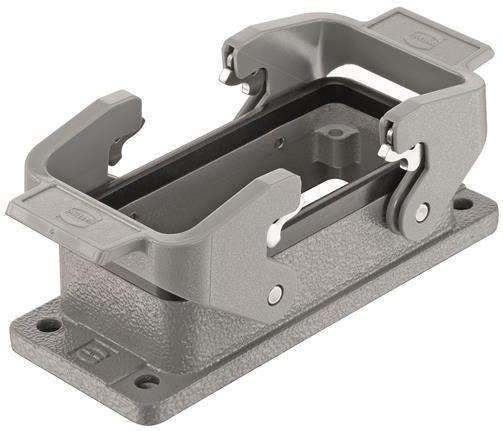 HARTING-09300161301 Adaptadores de manguitos ajustables Bulkhead Housing 180° 16B Shell Size Powder Die Cast Aluminum Double Lock Han®