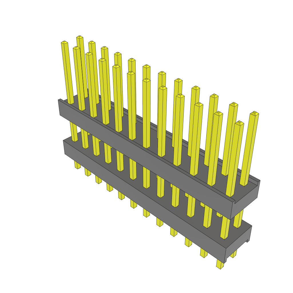 Samtec-ZW-12-10-G-D-375-110 连接器插头及 PCB 插座 Conn Board Stacker HDR 24 POS 2.54mm Solder ST Top Entry Thru-Hole Bulk