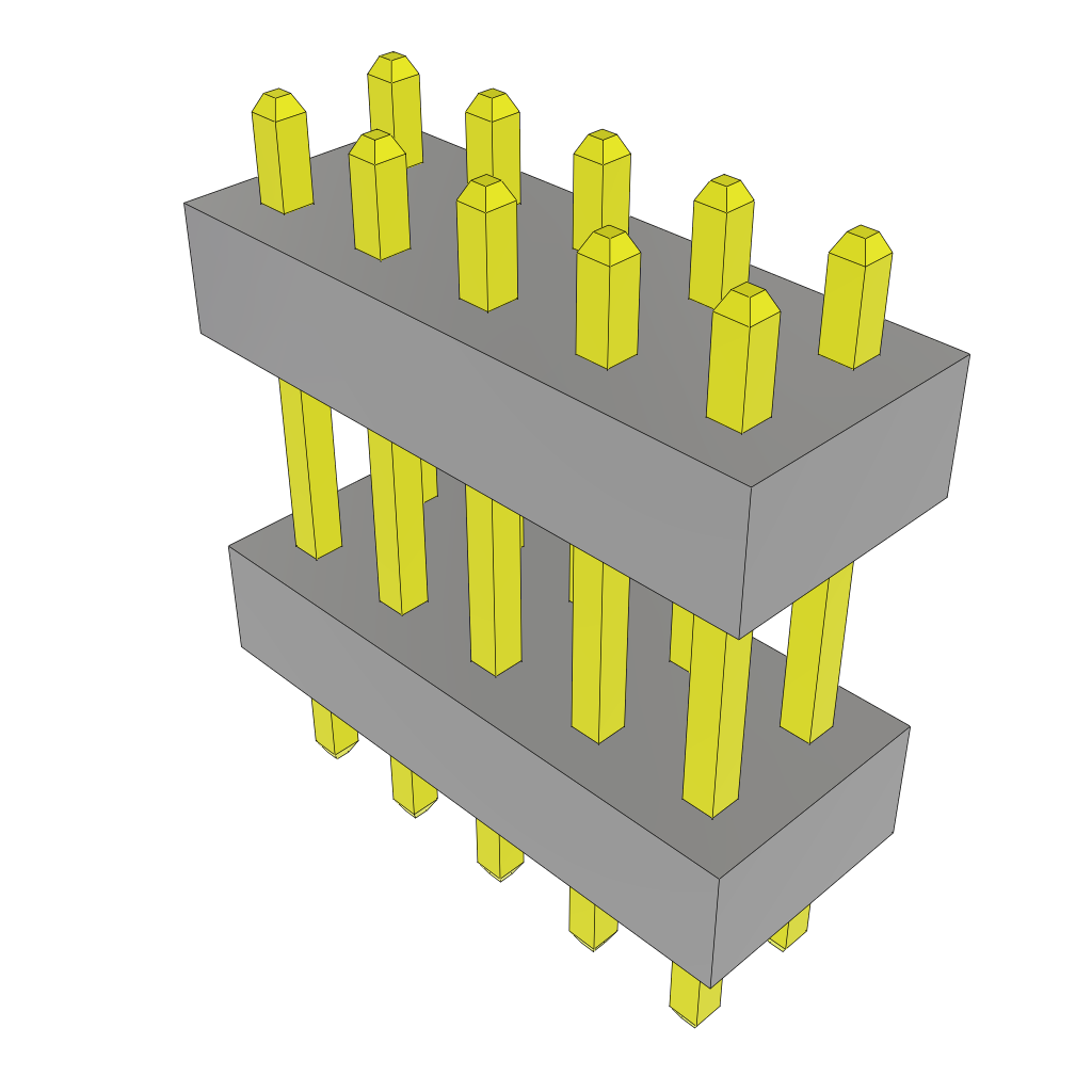 Samtec-TW-05-09-L-D-248-090 Connector Headers and PCB Receptacles Conn Board Stacker HDR 10 POS 2mm Solder ST Top Entry Thru-Hole Bulk