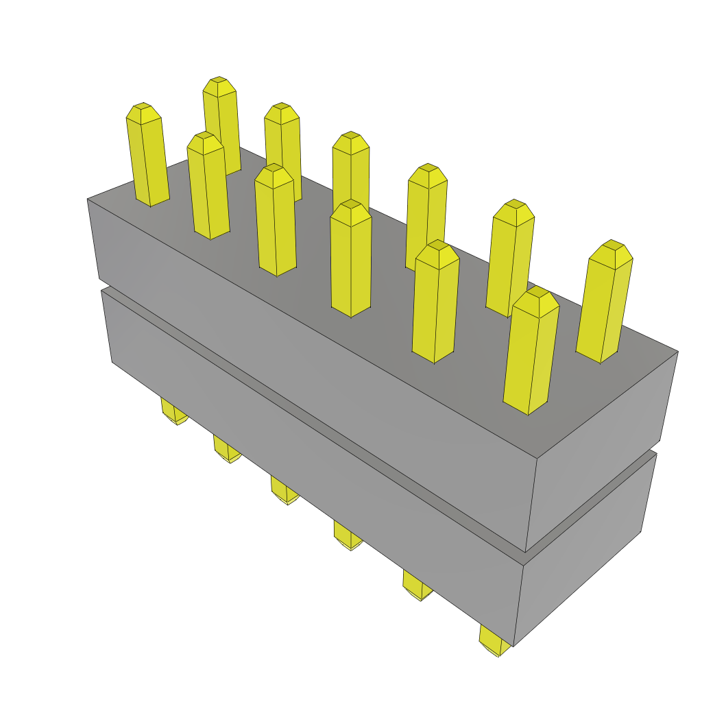 Samtec-TW-06-01-L-D-170-070 Cabezales del conector y receptáculos PCB Conn Board Stacker HDR 12 POS 2mm Solder ST Top Entry Thru-Hole Bulk