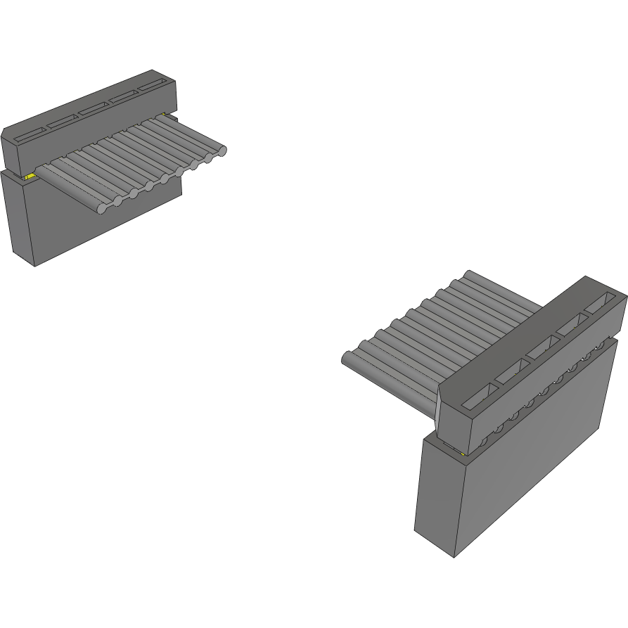 Samtec-IDSS-05-D-09.00 Assemblaggio cavo a nastro piatto Cable Assembly 0.228m 28AWG 2.54mm 5 to 5 POS IDC Connector to IDC Connector F-F Bulk