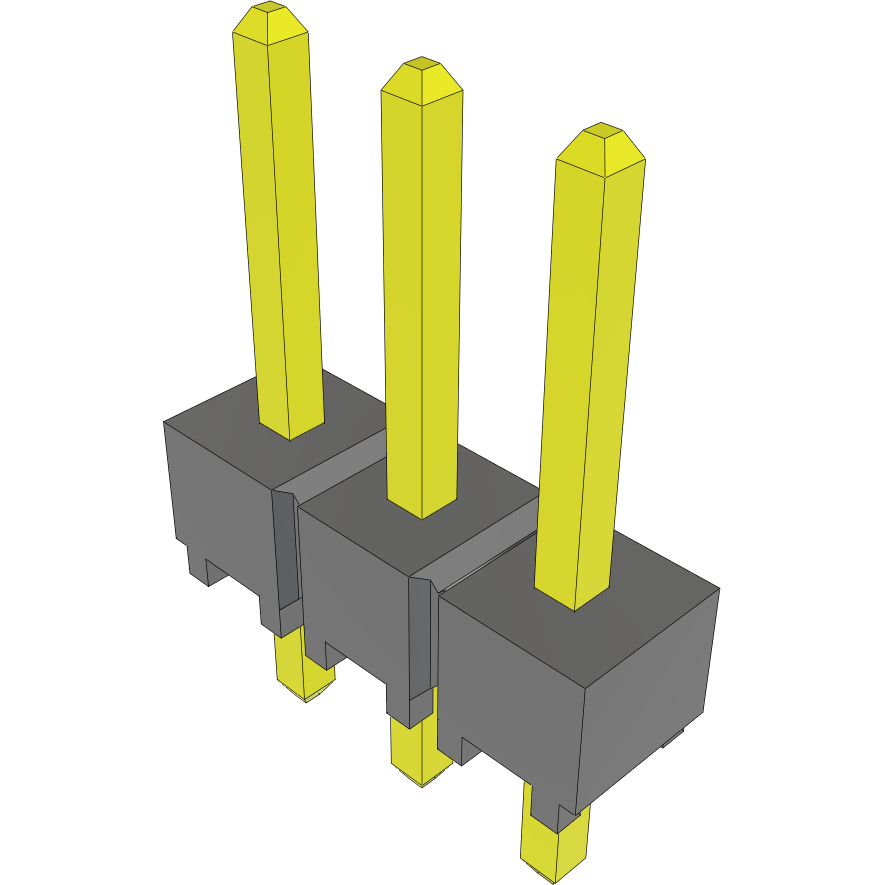 Samtec-HTSW-103-07-G-S Steckverbinderleisten und Leiterplattenbuchsen Conn Unshrouded Header HDR 3 POS 2.54mm Solder ST Top Entry Thru-Hole Bulk