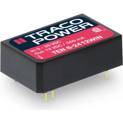 Traco Power-TEN 6-2415WIN DC to DC Converter and Switching Regulator Module Module DC-DC 24VIN 1-OUT 24V 0.25A 6W 7-Pin DIP Module