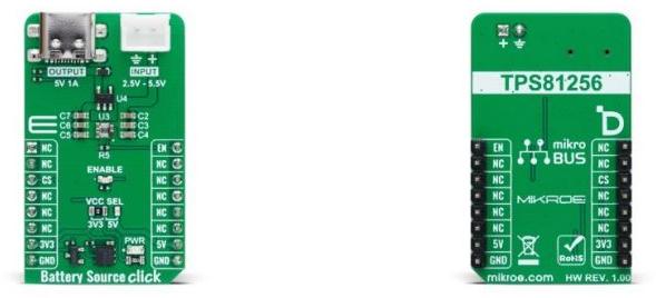 MikroElektronika-MIKROE-6090 Placas y kits de desarrollo de administración de potencia TPS81256 DC to DC Converter and Switching Regulator Module 5V Output Click Board