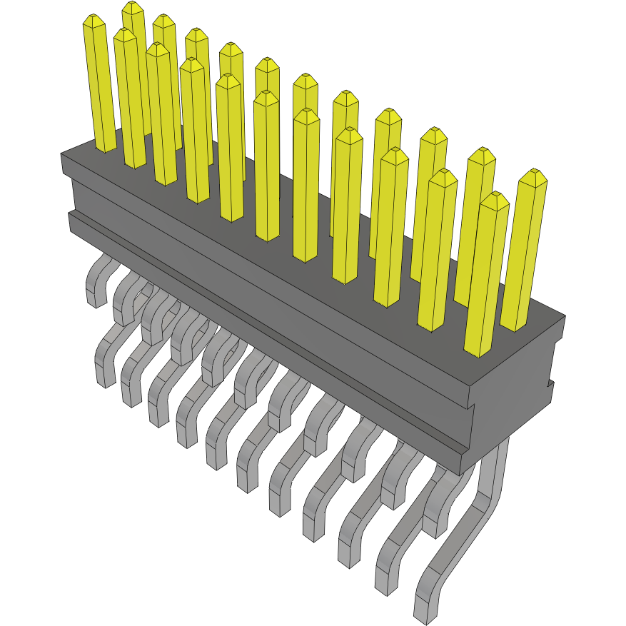 Samtec-FTSH-111-04-L-DH 连接器插头及 PCB 插座 Conn Unshrouded Header HDR 22 POS 1.27mm Solder RA Side Entry SMD TIGER CLAW™ Tube