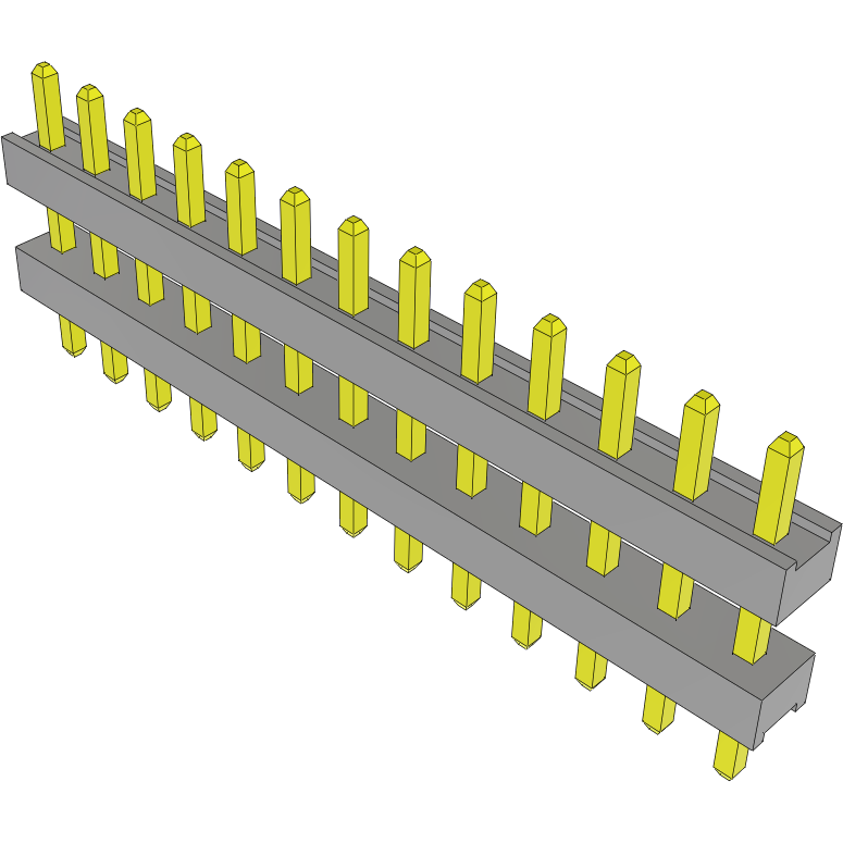 Samtec-TW-13-02-L-S-200-090 Cabezales del conector y receptáculos PCB Conn Board Stacker HDR 13 POS 2mm Solder ST Top Entry Thru-Hole Bulk