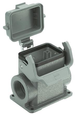 HARTING Technology Group-09300060298 Backshells Surface Mount Housing 90° 6B Shell Size Powder Die Cast Aluminum Single Lock Han®