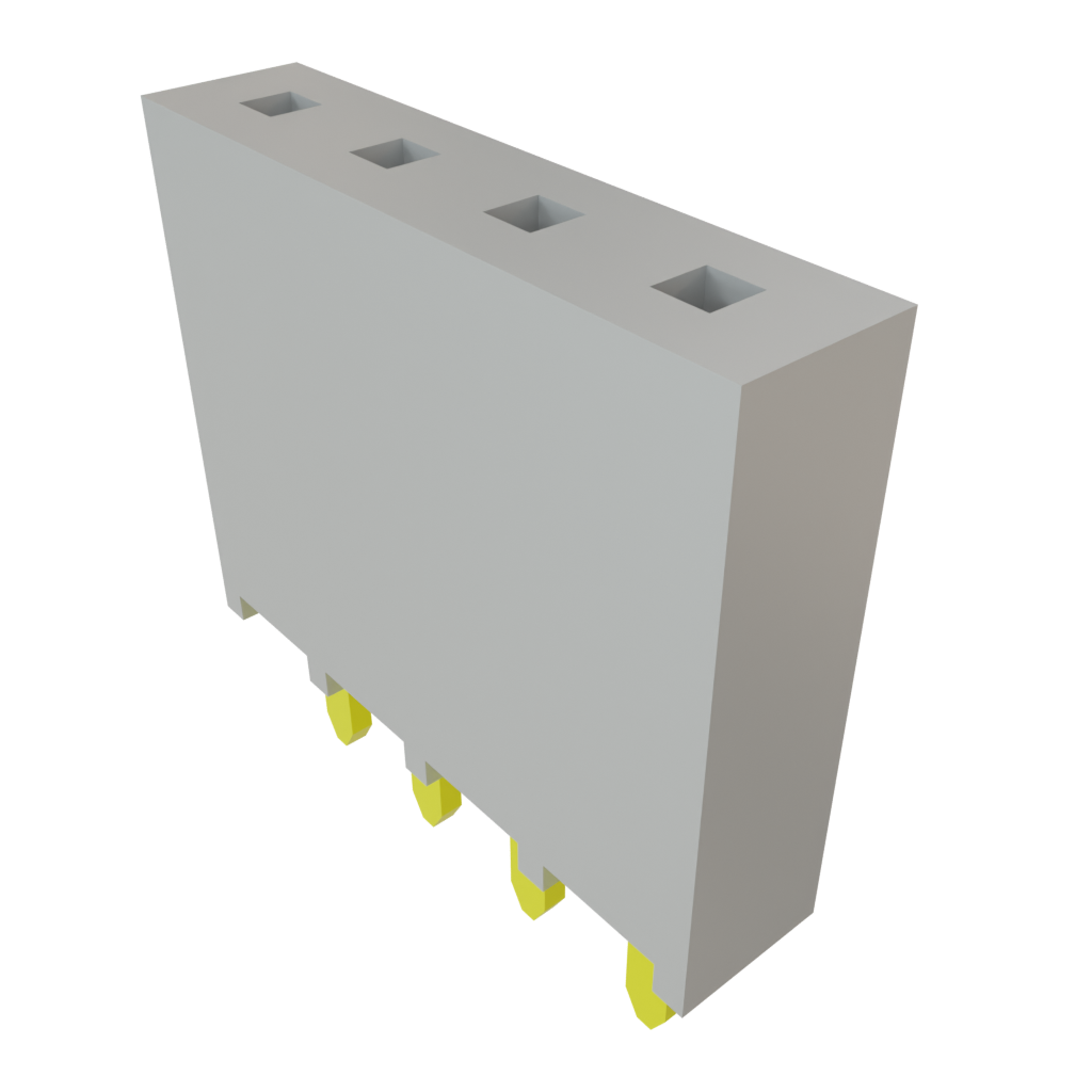 Samtec-MTLW-104-07-L-S-270 Cabezales del conector y receptáculos PCB Conn Unshrouded Header HDR 4 POS 2.54mm Solder ST Top Entry Thru-Hole Bulk