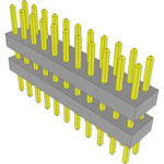 Conn Board Stacker HDR 22 POS 2mm Solder ST Top Entry Thru-Hole Bulk