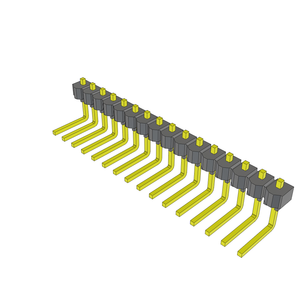 Samtec-MTSW-116-08-T-S-040-RE Steckverbinderleisten und Leiterplattenbuchsen Conn Unshrouded Header HDR 16 POS 2.54mm Solder RA Side Entry Thru-Hole Bulk