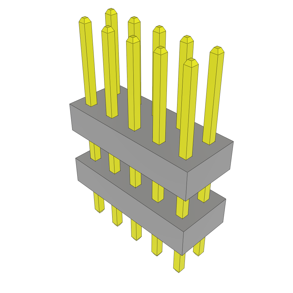Samtec-TW-05-05-L-D-250-120 Connector Headers and PCB Receptacles Conn Board Stacker HDR 10 POS 2mm Solder ST Top Entry Thru-Hole Bulk