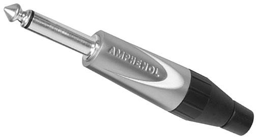 Amphenol-TM2P-AU Steckverbinder für Audio und Video Conn 1/4" Mono Phone Plug PL 2 POS Solder ST Cable Mount 2 Terminal 1 Port Bag