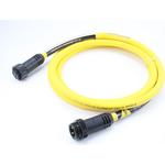3P M/F St/St Tri-Key Brad Power A Size 16AWG Yellow TPE Flex